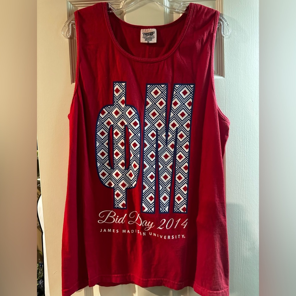 Phi Mu Comfortable Colors red tank Medium
